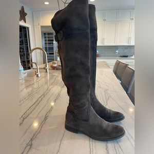 Frye Suede Olive Green Over-the-Knee Boots 8.5